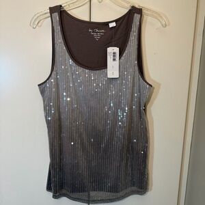 NWT Chico's Ombré Mocha Sequin Tank